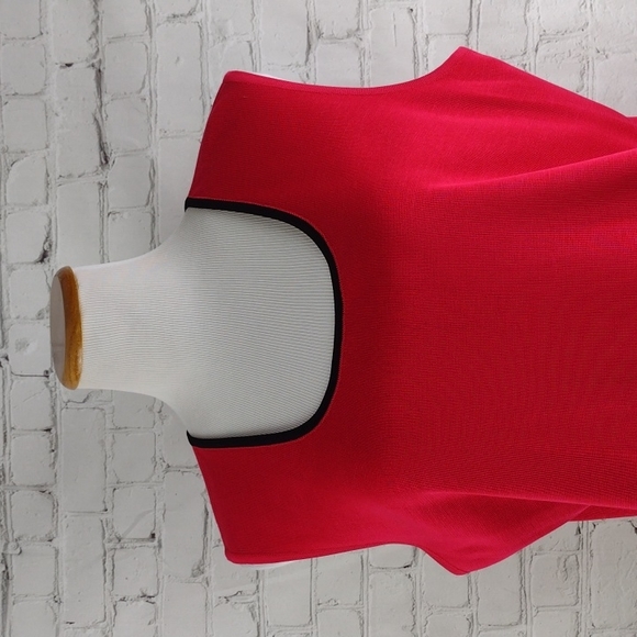 Ming Wang Red Tank Top with Black Trim - Size PXL Petite Sweater - Picture 7 of 7